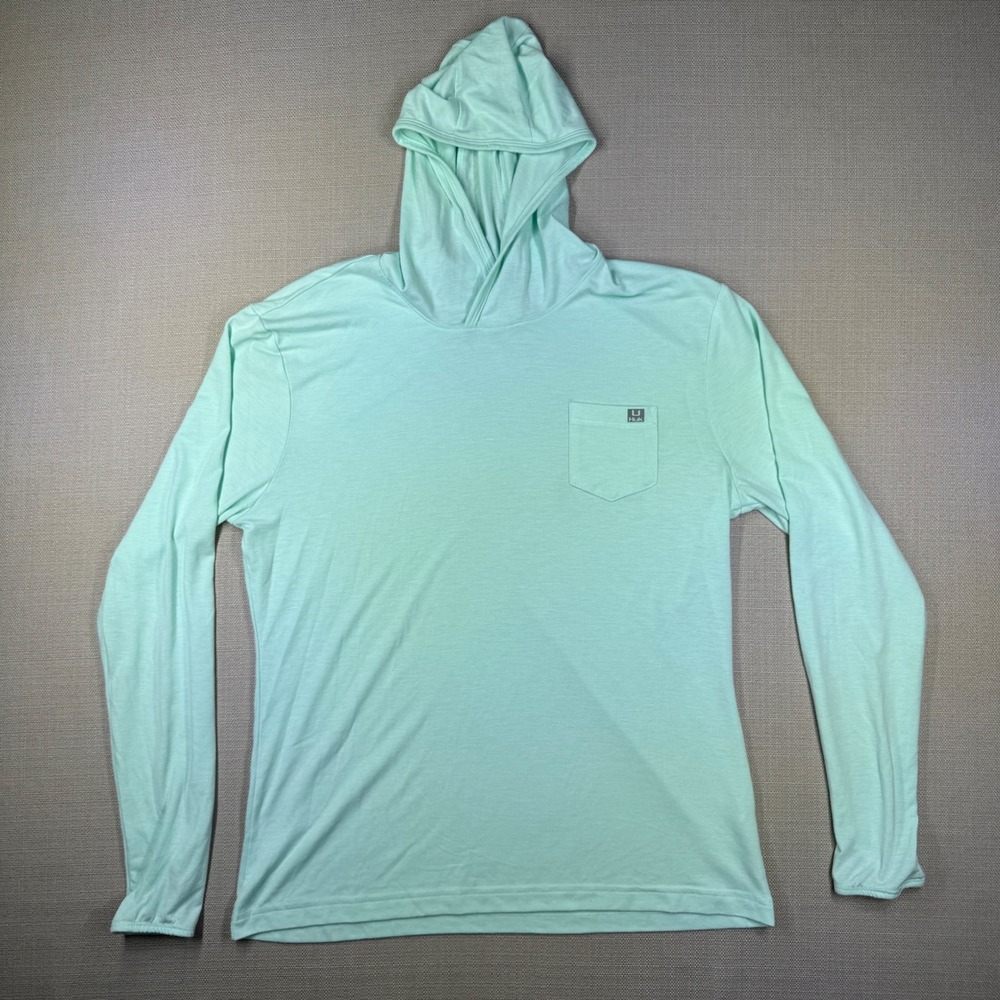 Huk Kids XL Mint Green Long Sleeve Sun Hoodie Fishing Shirt